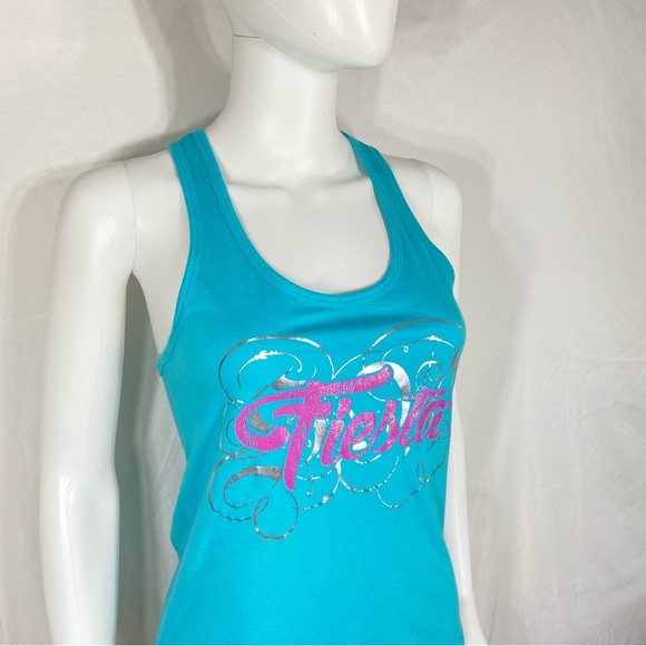Next Level Cyan Racer Back Fiesta Tank Top - Picture 7 of 7
